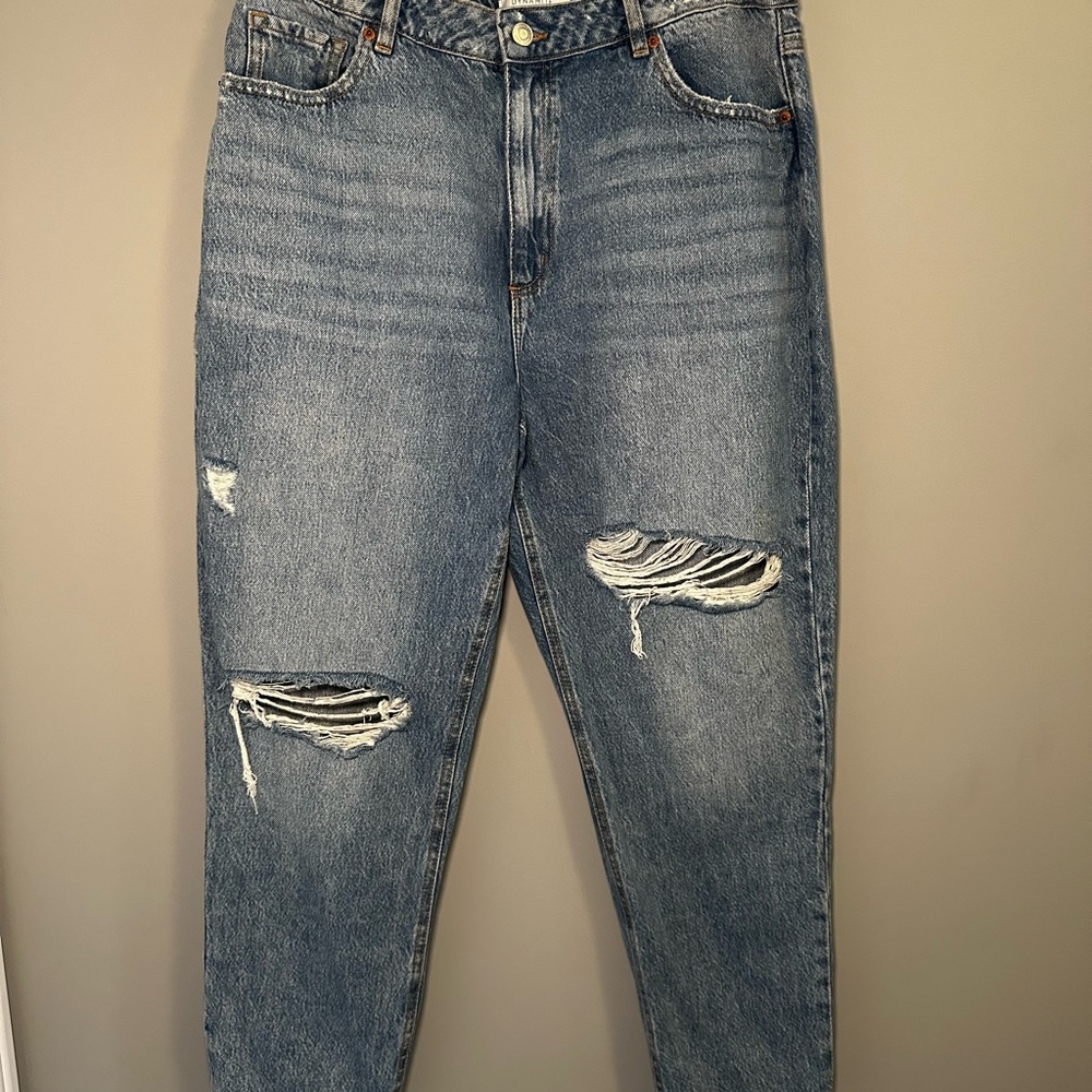 Distressed Blue Jeans